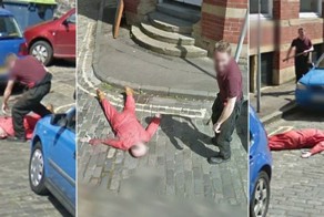 Сцена убийства на Google Street View