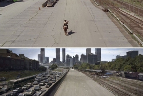 Кадры из популярных фильмов, до и после наложения графики.