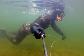 Пост про подводную охоту в балтийском море на карася