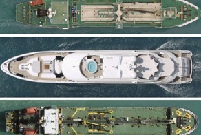 Океанские корабли с высоты птичьего полета 