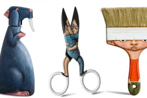 Художник создаёт из повседневных предметов, игривых персонажей.