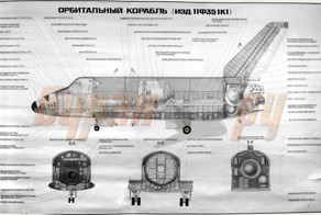 Внутренняя компоновка "Бурана" на плакате НПО "Энергия"
