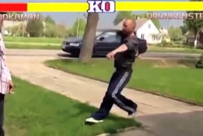 Пьяная драка в стиле Street Fighter 