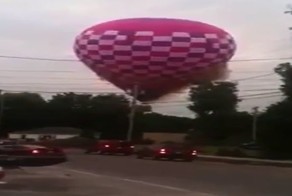 Воздушный шар столкнулся с железобетонной опорой ЛЭП