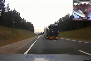 Погоня за пьяным водителем на автовозе