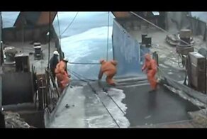 Выборка трала в шторм