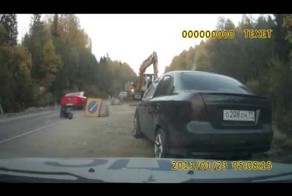 Протащил ГАИшника по асфальту