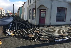 В Рейкьявике готовят тротуар с подогревом