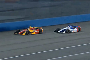 Авария Михаила Алешина в Indycar на трассе в Фонтане