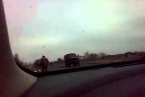 Колонна техники ополченцев 08.11.2014