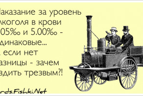 Наказание за уровень алкоголя в крови 0.05‰ и 5.00‰ -...