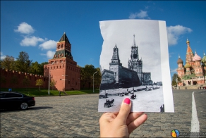 Фотографии современной Москвы с кусочками из прошлого