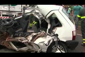 Жесткая лобовая авария в Бразилии