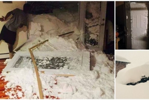 Снегопад в Нью-Йорке