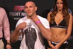 Украинский боец вышел на взвешивание в футболке с Путиным