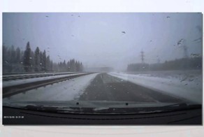 Авария на трассе в гололед