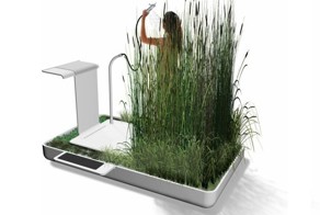 Душ в саду внутри квартиры