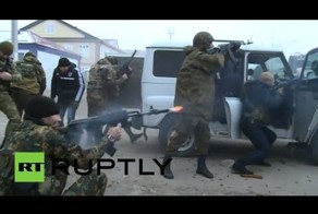 Кадры утреннего боя с ваххабитами в Грозном