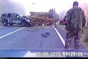 Ужасная авария из-за одного разгильдяя