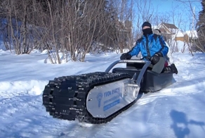 Самый стрёмный зимний транспорт - мотособака и её друзья