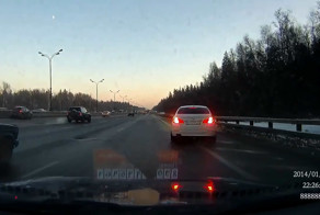 Неслабый занос на МКАД