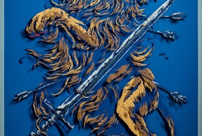 Герб Нидерландов с подвесными слоями бумаги 