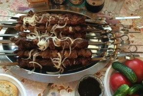 Узбекский шашлык из печени + шашлык из парного барашка