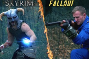 Довакин из Skyrim против одинокого странника из Fallout