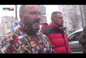 Марш пленных &quot;Киборгов&quot; в Донецке 22.01.2015 