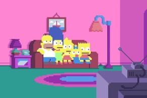 Заставку к Симпсонам воплотили в пиксельном виде