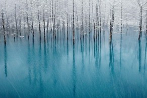 Голубой пруд в Японии