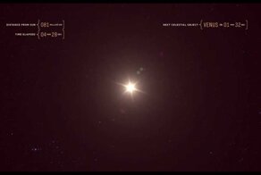 Наглядный полет от Солнца до Юпитера со скоростью света