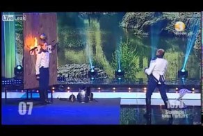 Неудачный номер с метанием ножей на литовском шоу талантов