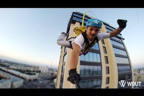 Прыжки на верёвке с бизнес центра в Воронеже!