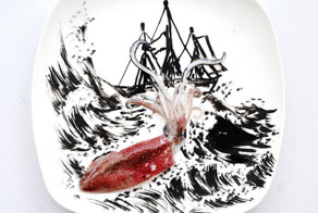 Хонг Юи, рисунки на тарелке