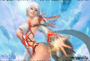 Девушка за водопадом