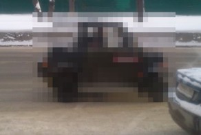 Необычный автомобиль на дороге в Свердловской области (3 фото)