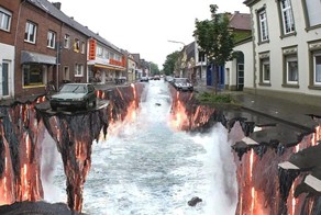 Знаменитые 3D рисунки мелками на асфальте