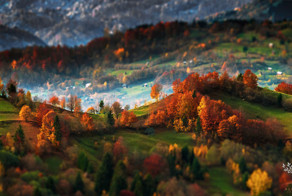 Горы и пейзажи утренней Трансильвании