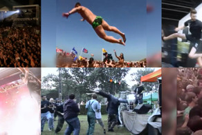 Неудачные прыжки в толпу (ныряния со сцены)