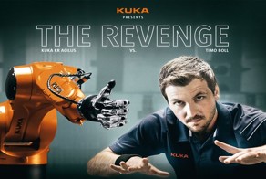 Бывший чемпион по настольному теннису против робота. Матч-реванш