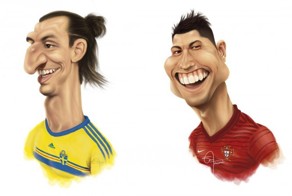 Смешные и добрые карикатуры на футболистов от Санта Тосканни 