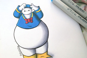 Робот Бэймакс в веселых картинках 