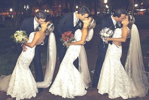 Свадьба бразильских сестер-тройняшек 