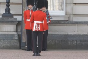 Часовой у Букингемского дворца упал перед толпой туристов