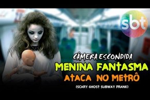 Пугающий розыгрыш с призраком девочки в вагоне метро