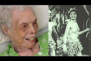102-летняя женщина впервые смотрит фильмы, где она танцует в 30-40-х