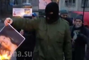 Спасибо за печеньки: возле посольства США в Киеве жгли портреты Нуланд