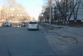 Авария с мотоциклистом в Томске