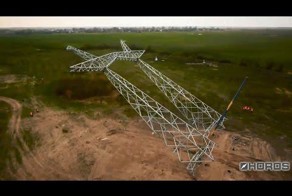 Установка опоры ЛЭП 750 кВ